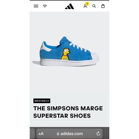 Adidas The Simpsons Marge X Superstar Low Youth Size 5 /Women's Size7 - Picture 10 of 11
